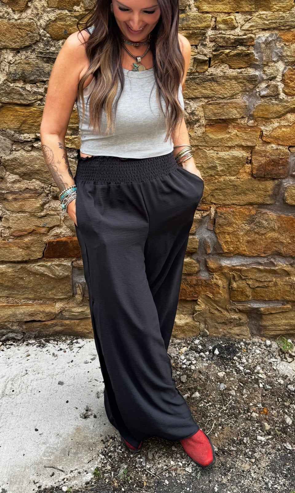 Grey Ribbed Tank