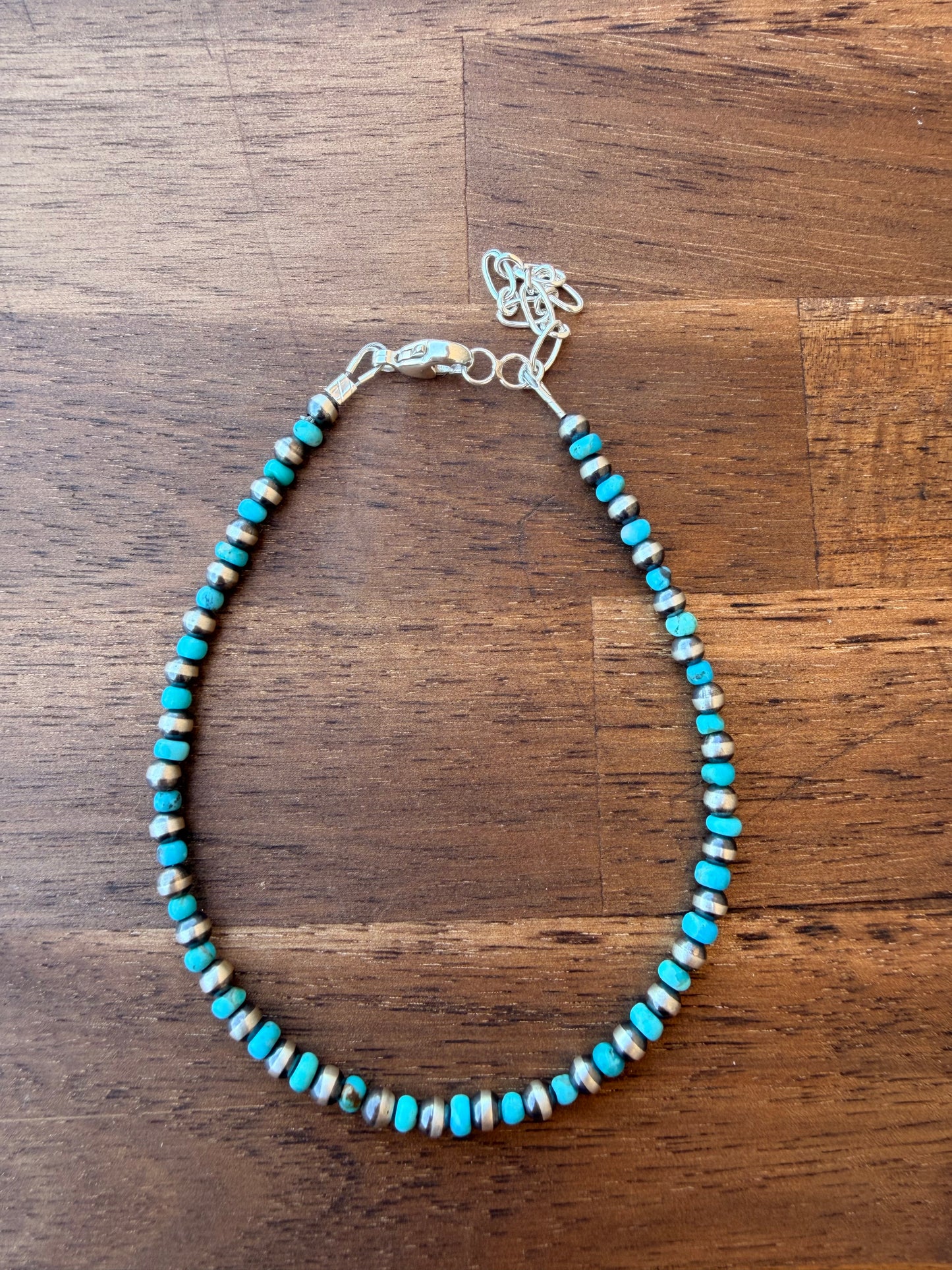 Anklet - 4mm & Kingman Turquoise