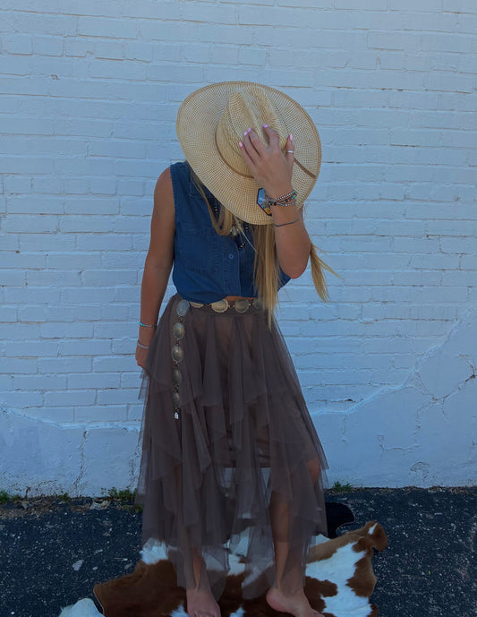 Taupe Tule Skirt