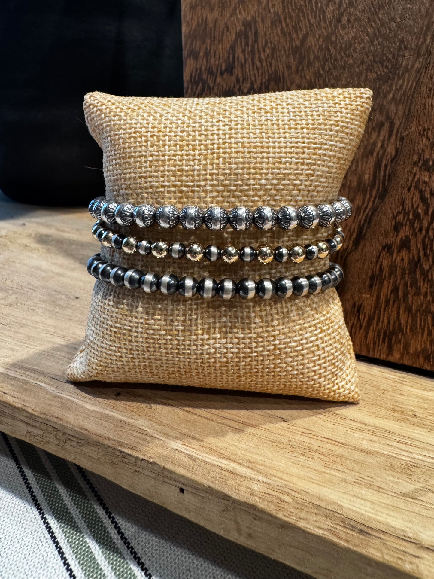 Bracelet - 5mm Gold/4mm Sterling Silver Pearls