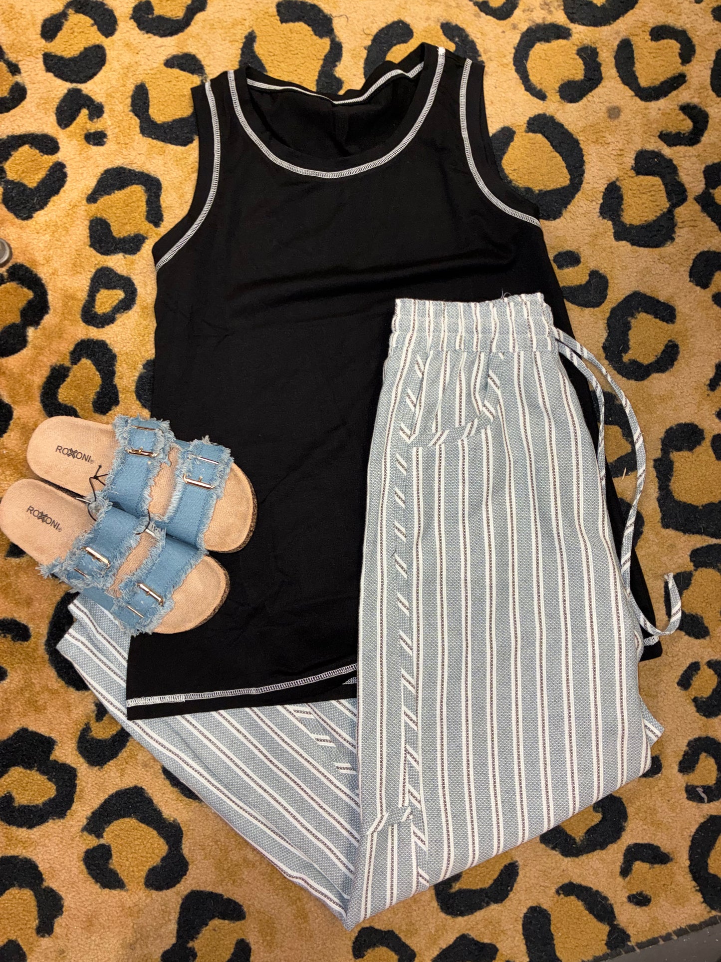 Seafoam Striped Pants