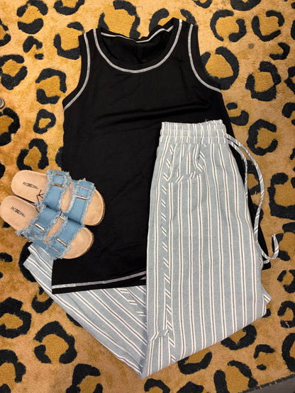 Seafoam Striped Pants