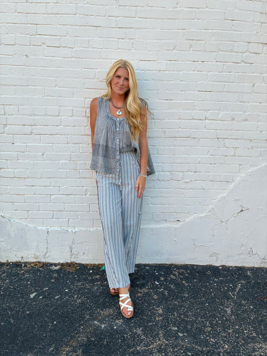Seafoam Striped Pants