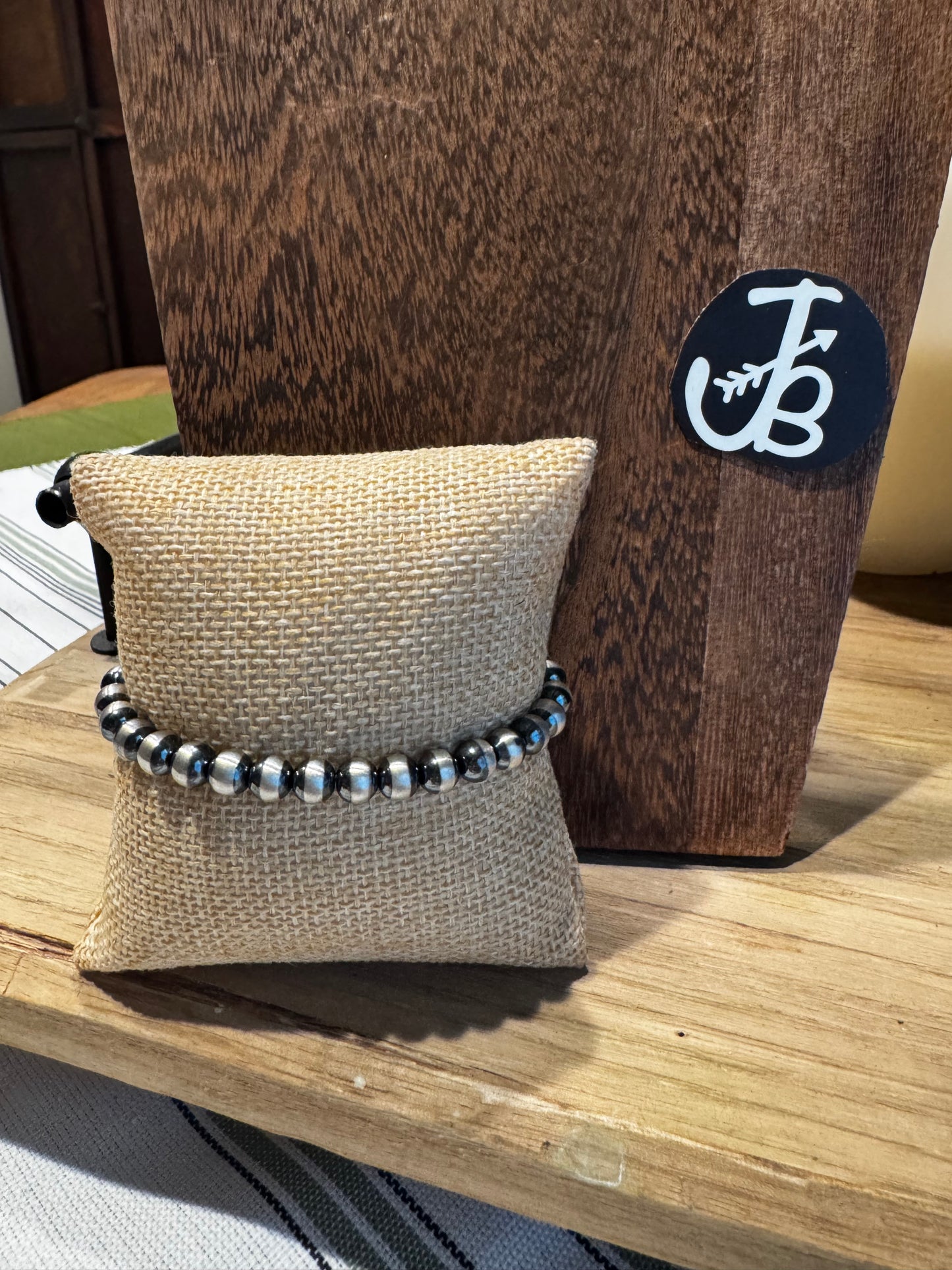 Bracelet - Stretch-6mm Sterling Silver Pearls