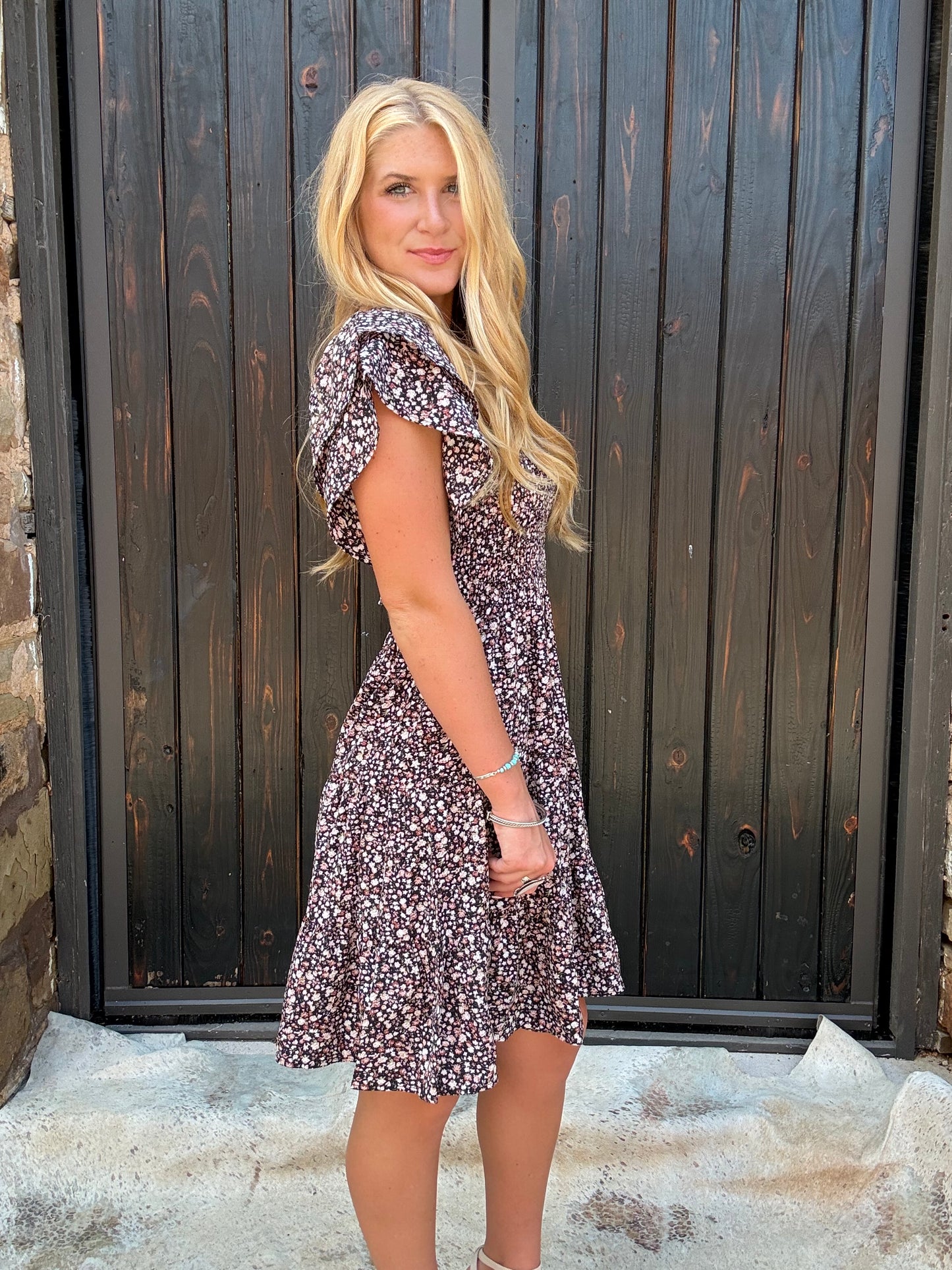 Dress - Black Floral