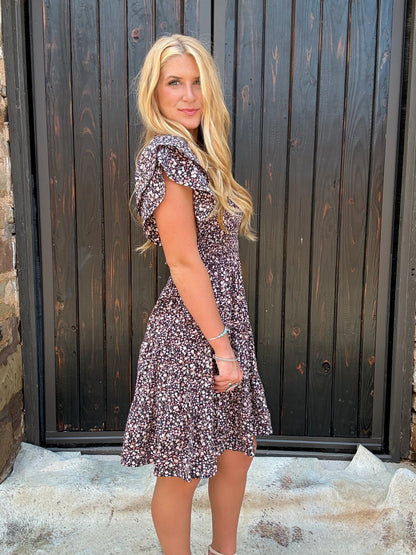 Dress - Black Floral