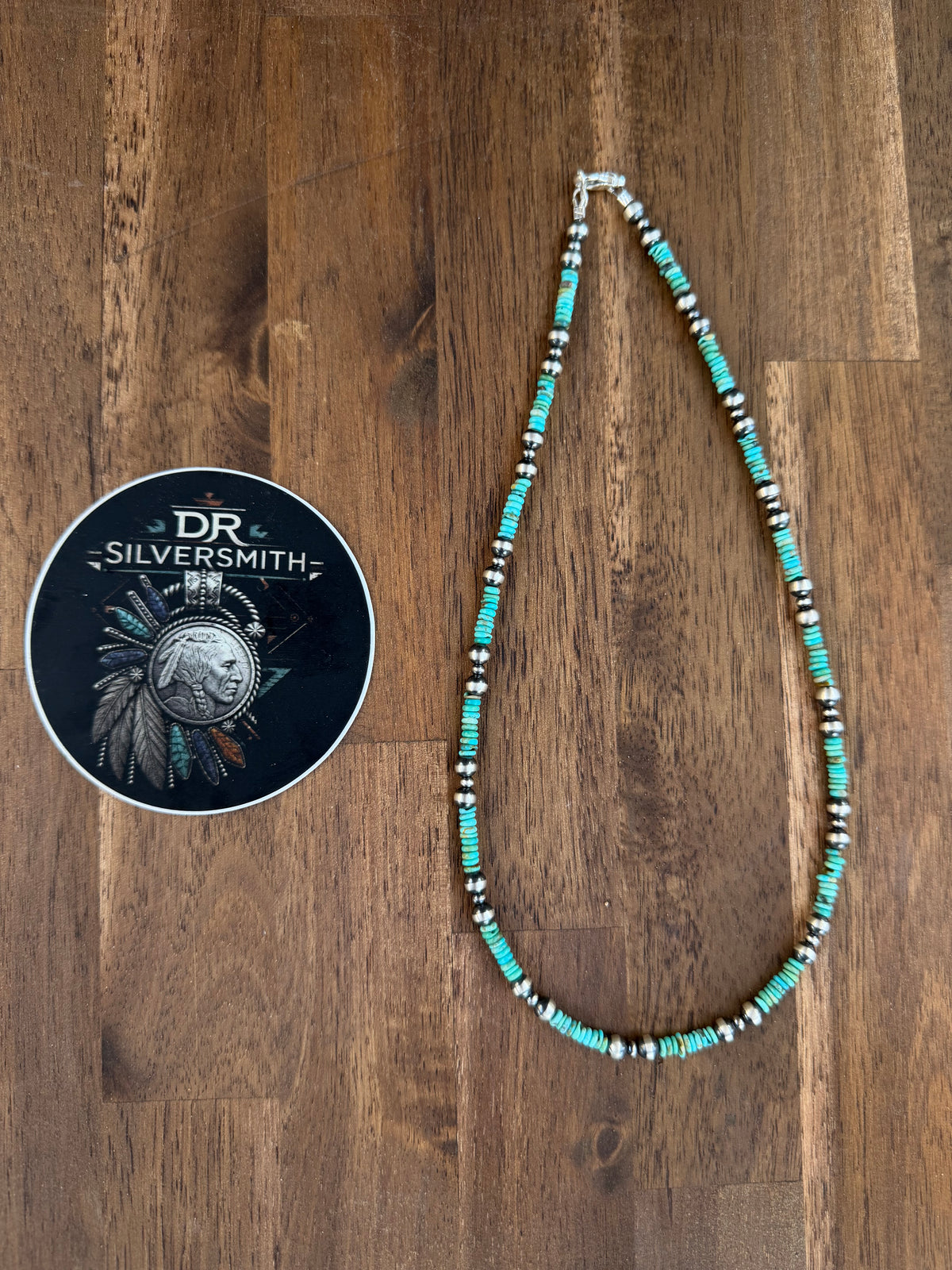 Necklace - 18” - 3/5mm & Kingman Turquoise