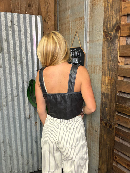Pinstripe Barrel Jeans