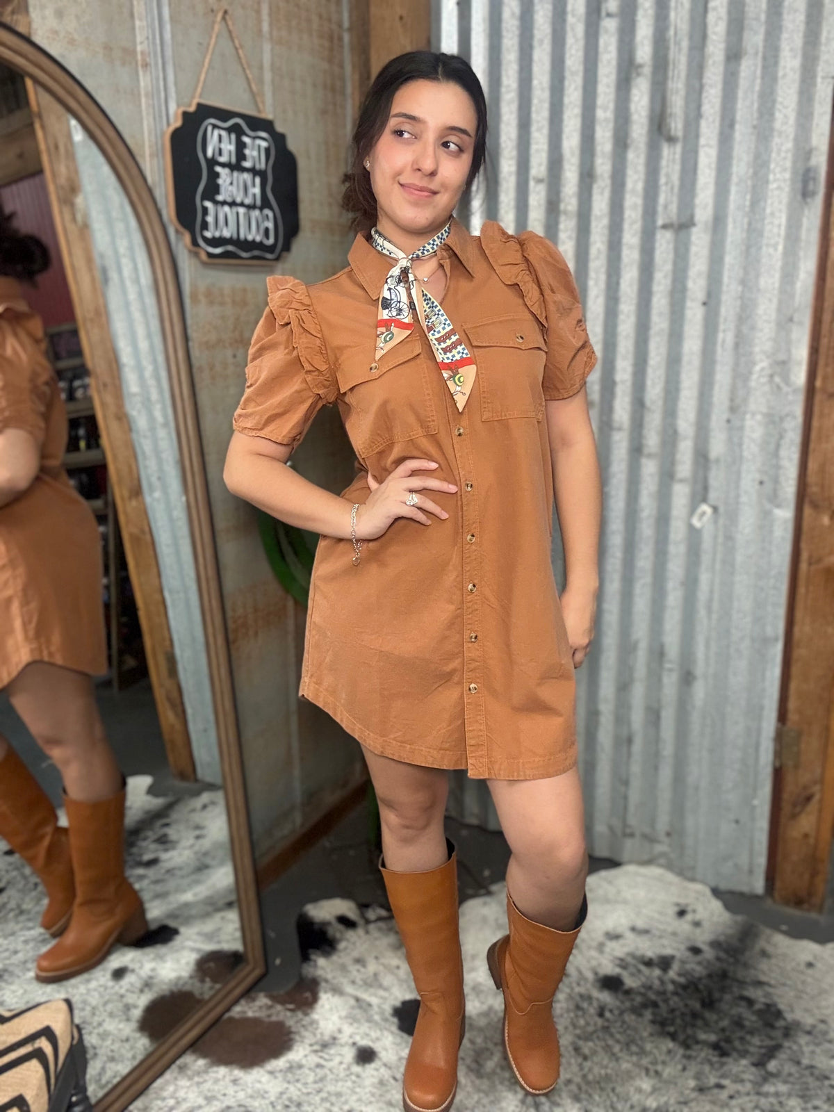 Clay Button Down Mini Dress