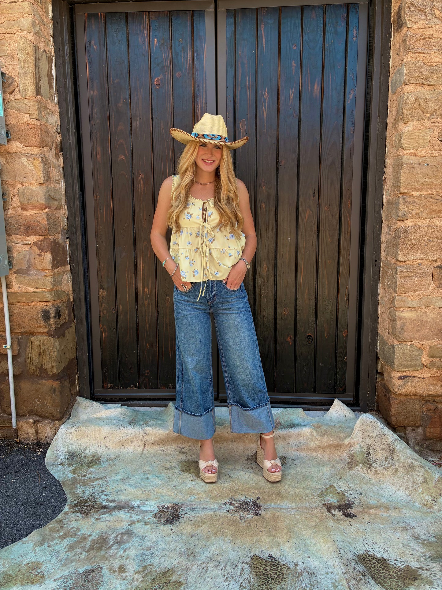 Cuffed Double Seam Jeans