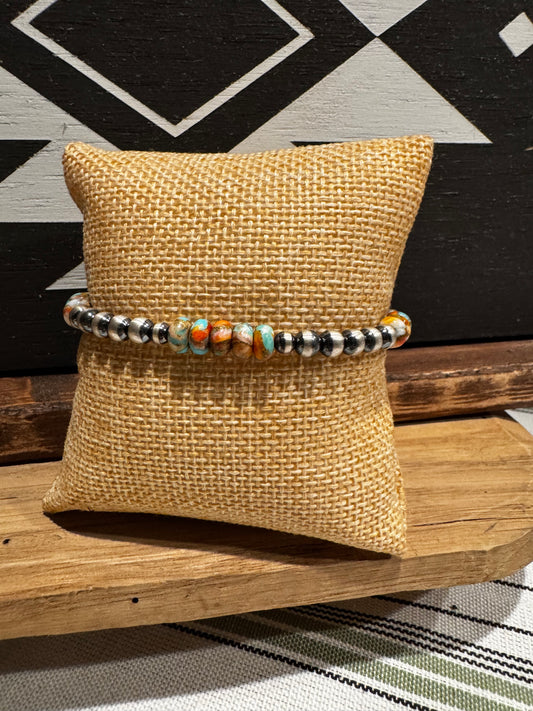 Bracelet - 6mm Spiny Oyster with Gold Filled Beads
