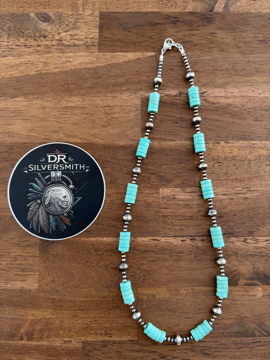 Necklace - 20” - 3/7mm & Turquoise