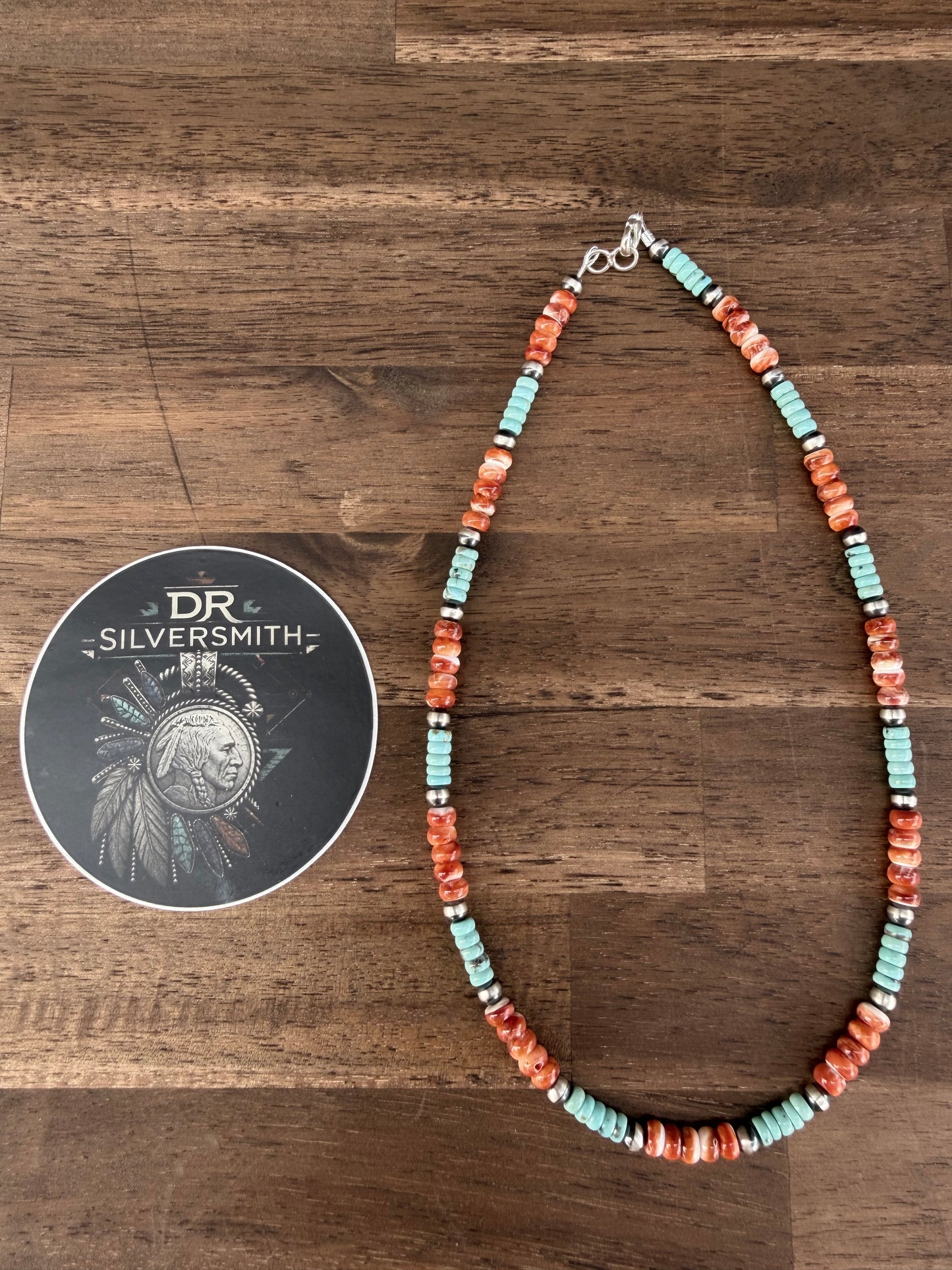 Necklace - 18” - 5mm - Spiny Oyster & Turquoise
