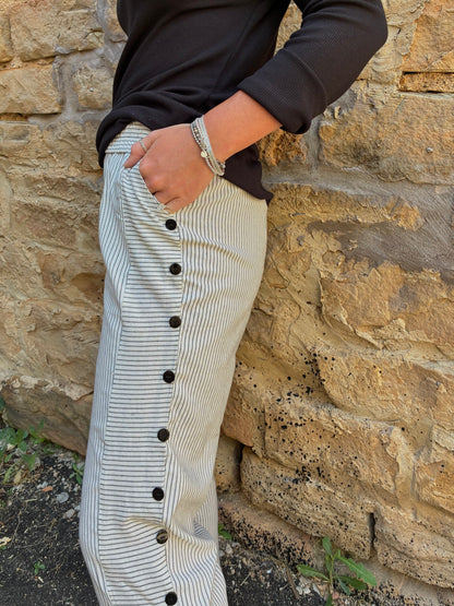 Striped Button Trouser