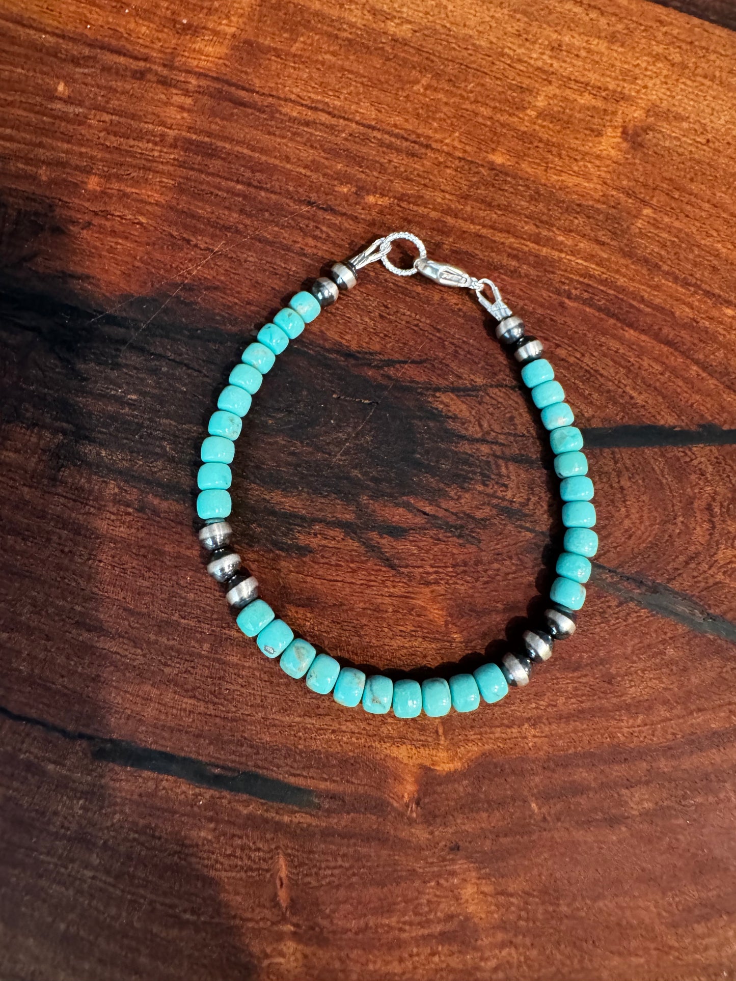 Bracelet - 5 Turquoise Rondelle
