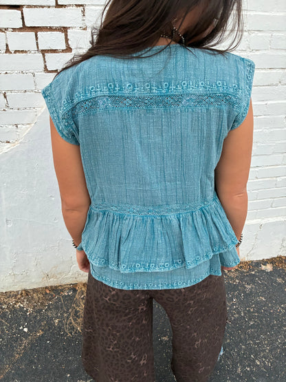 Sleeveless Cotton Blouse