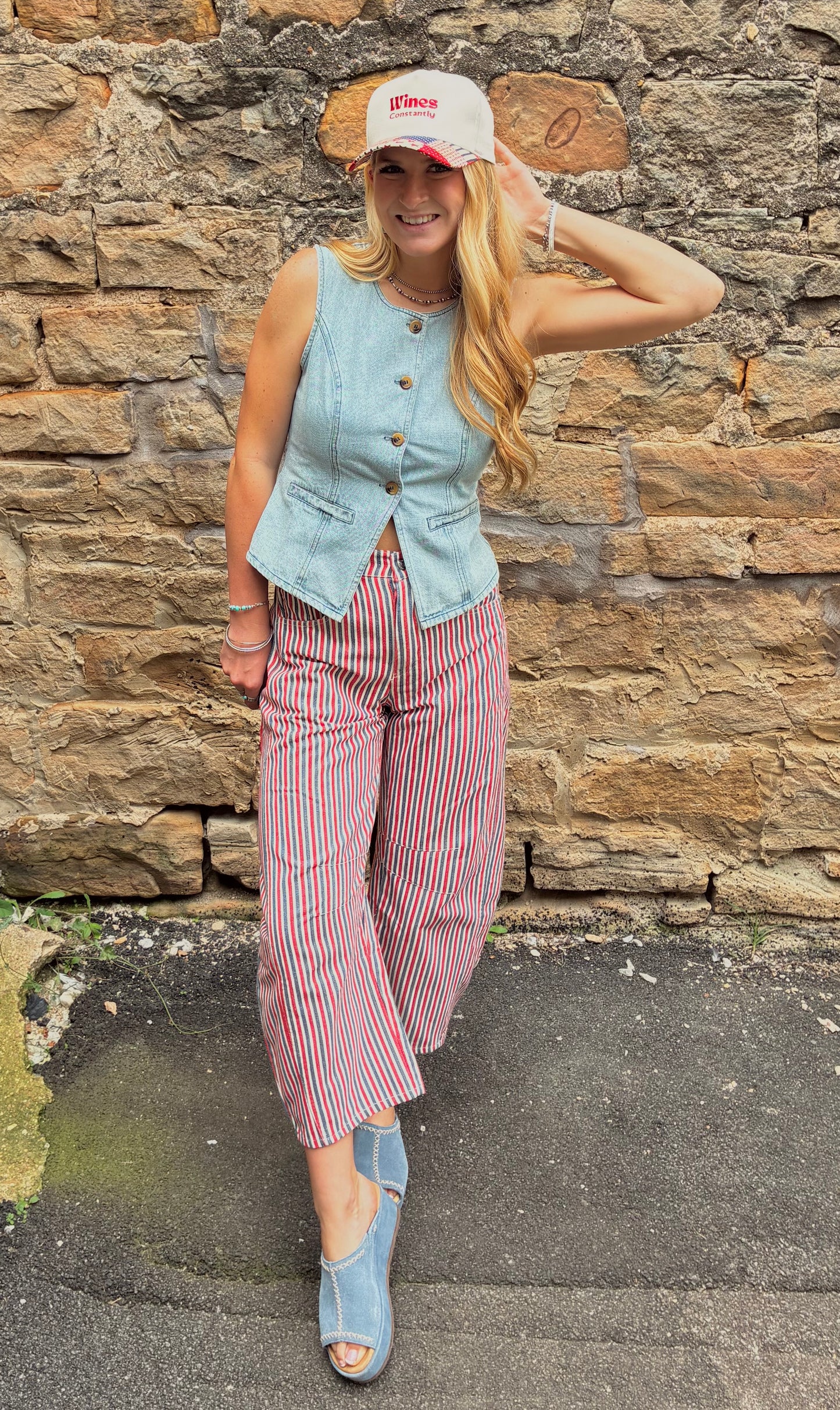 Denim Button Vest