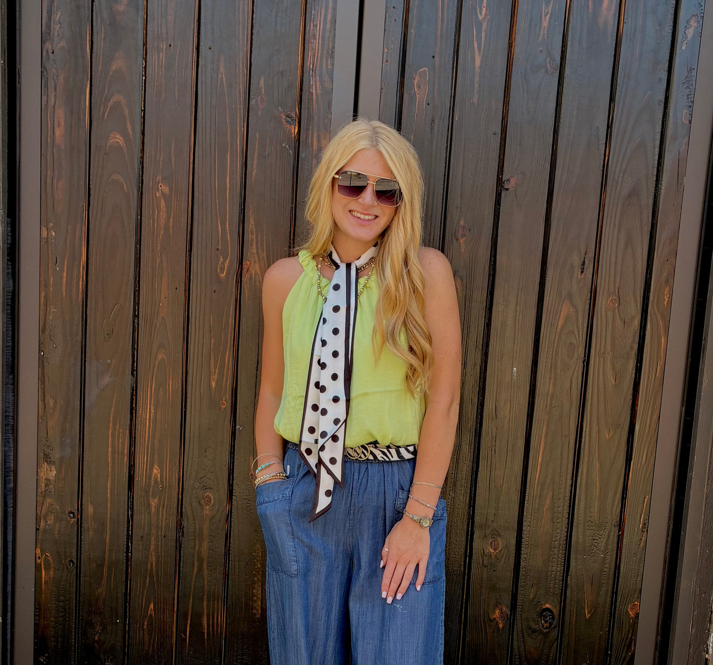 Twisted Top In Lime