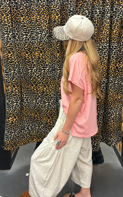 Natural Linen Barrel Pants