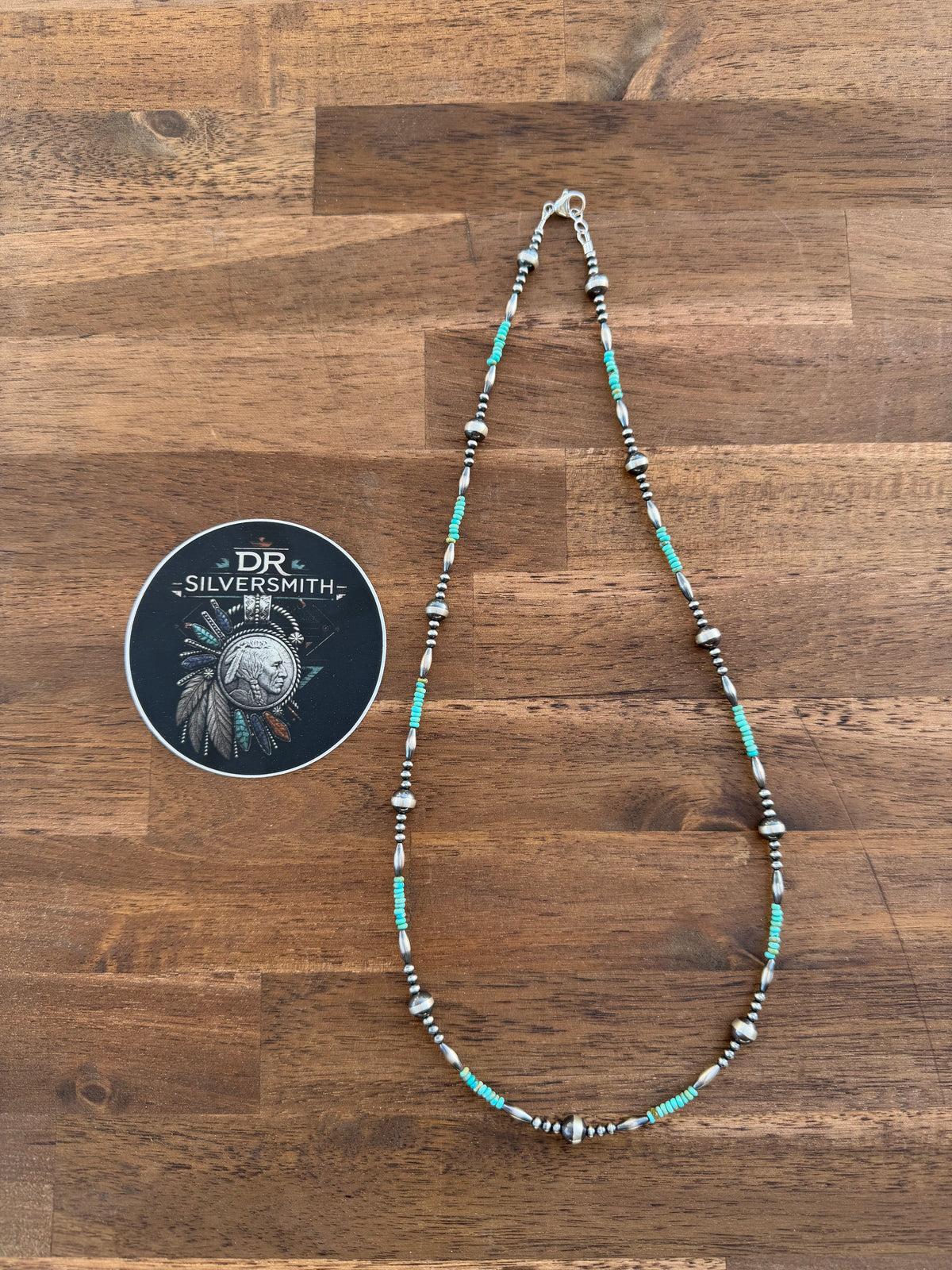 Necklace - 24” - 3/7mm - Torpedo & Kingman Turquoise