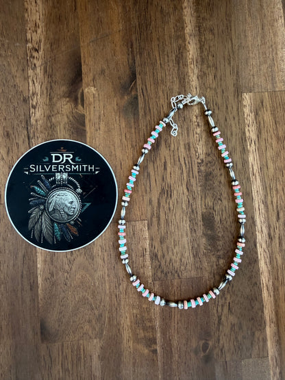 Choker - 5mm - Torpedo - Turquoise & Pink Conch