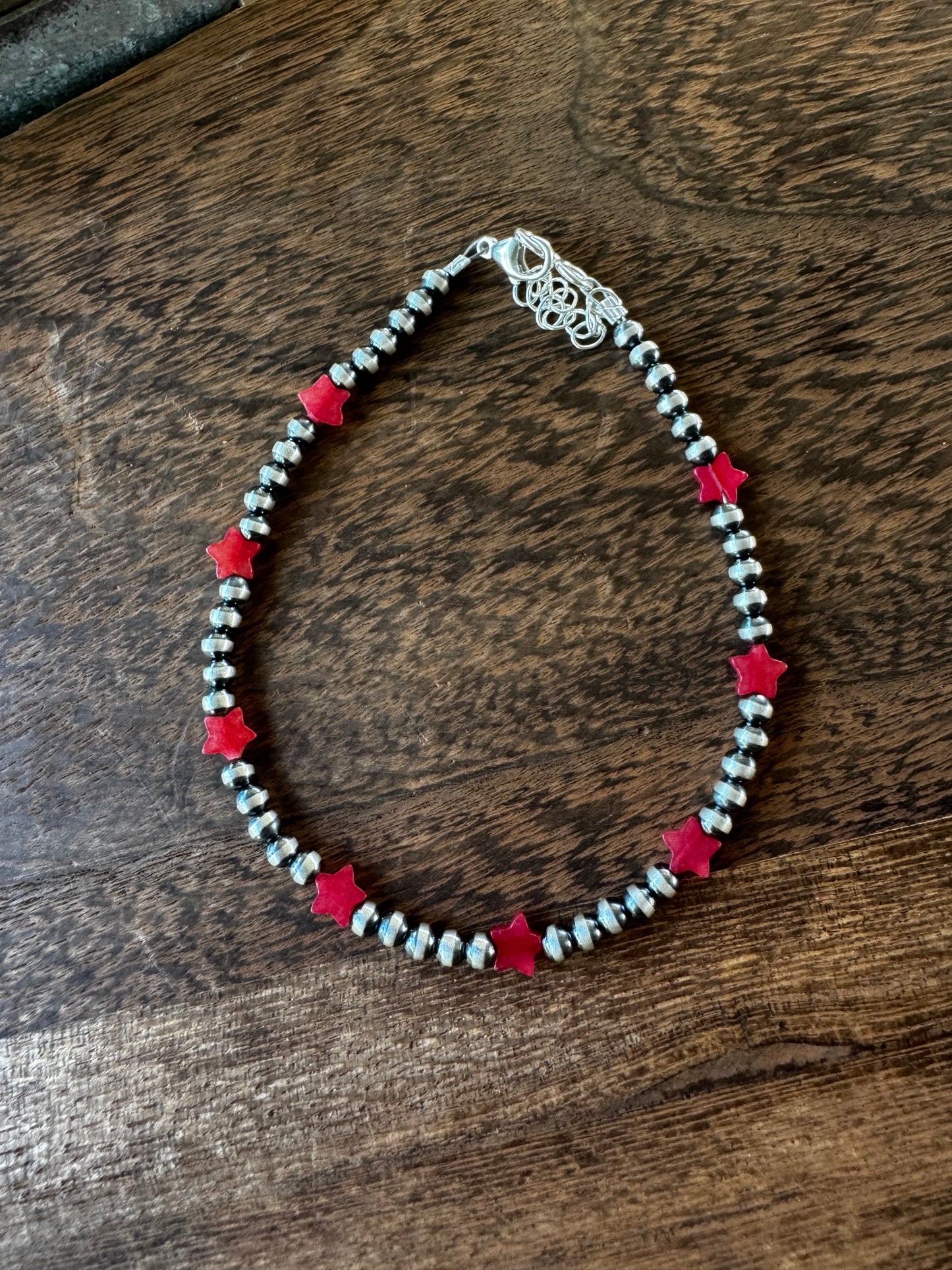 Anklet - 8 Star -4mm Sterling Silver Pearls