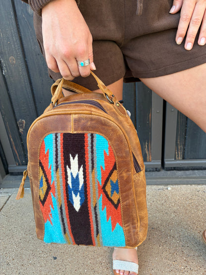 Aztec Leather Backpack