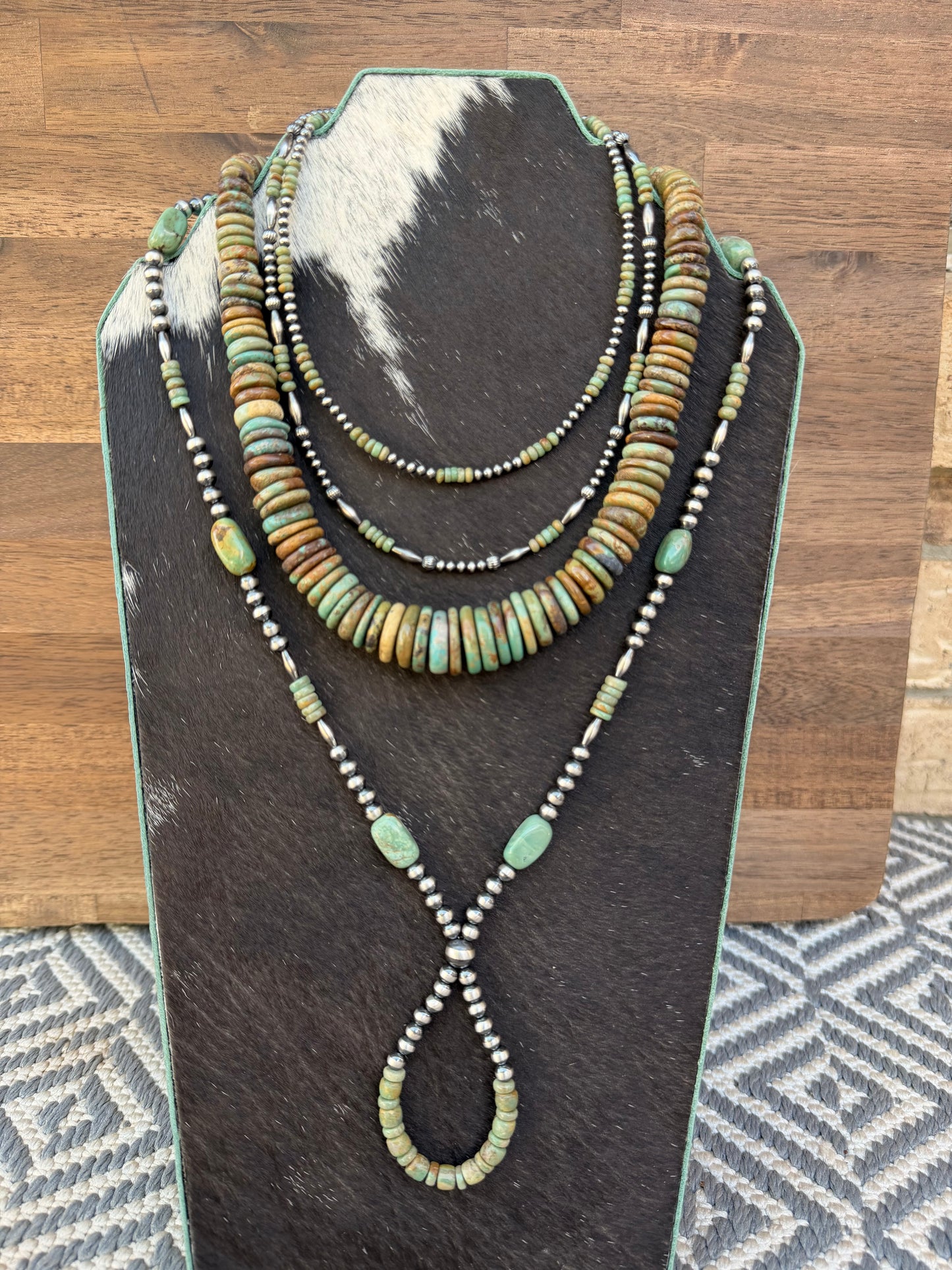 Necklace - 18” Gradual Green/Blue Turquoise