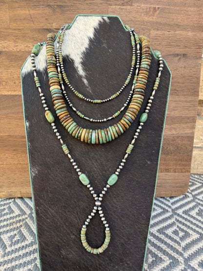 Necklace - 18” Gradual Green/Blue Turquoise
