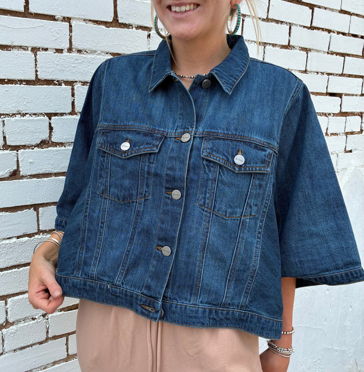 Flowy Cape Denim Poncho