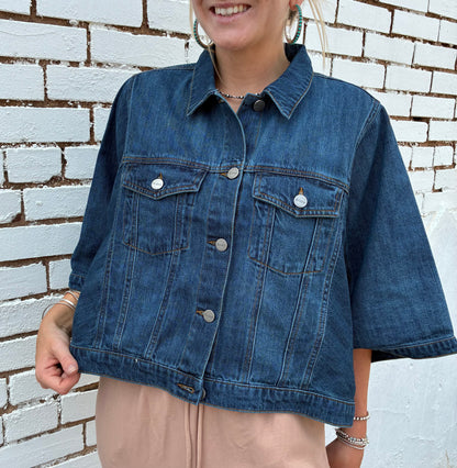 Flowy Cape Denim Poncho
