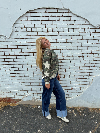 Touched Dawn Camo Top