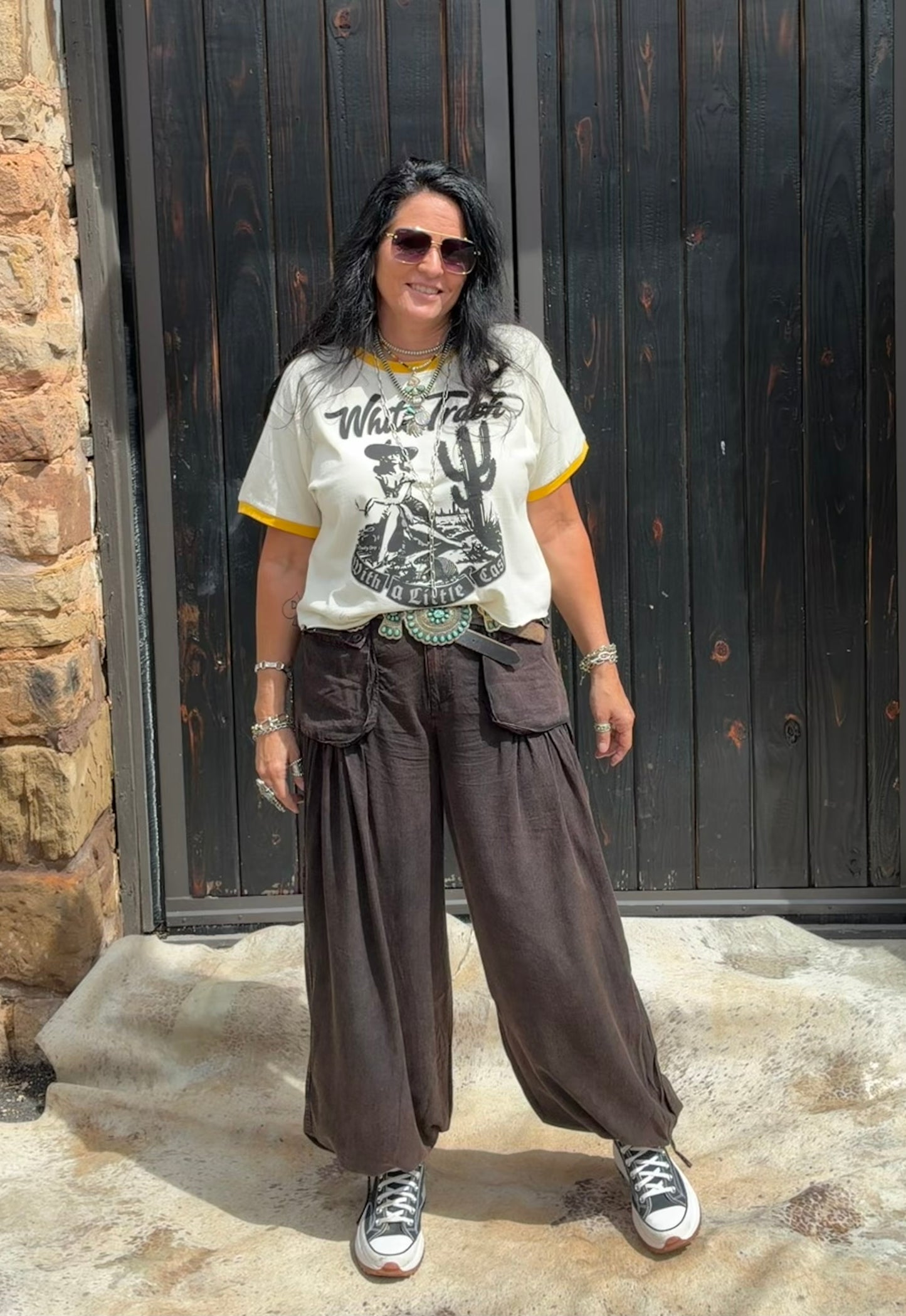 Brown Washed Pants