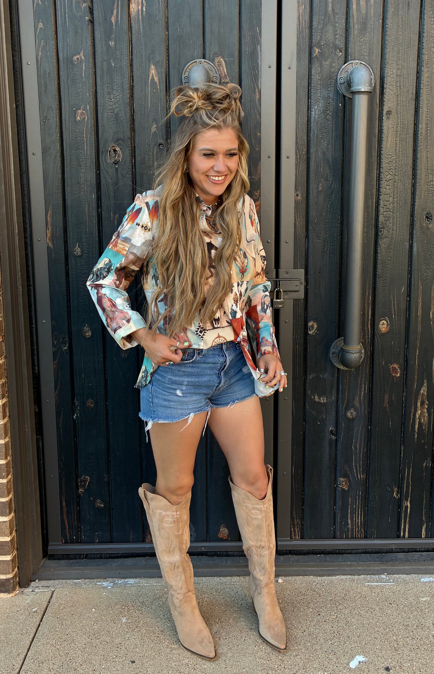 Bohemian Cowgirl Button Up Blouse