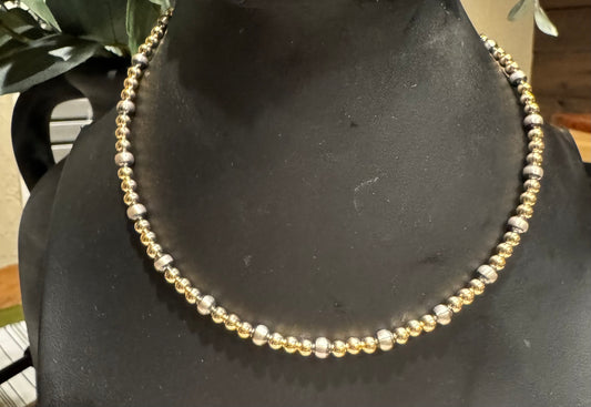 Choker - 4mm Gold-Filled Beads/ 5mm Sterling Silver Pearls