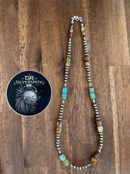 Necklace - 22” - 5mm - 7.5mm Rondell - Torpedo & Turquoise