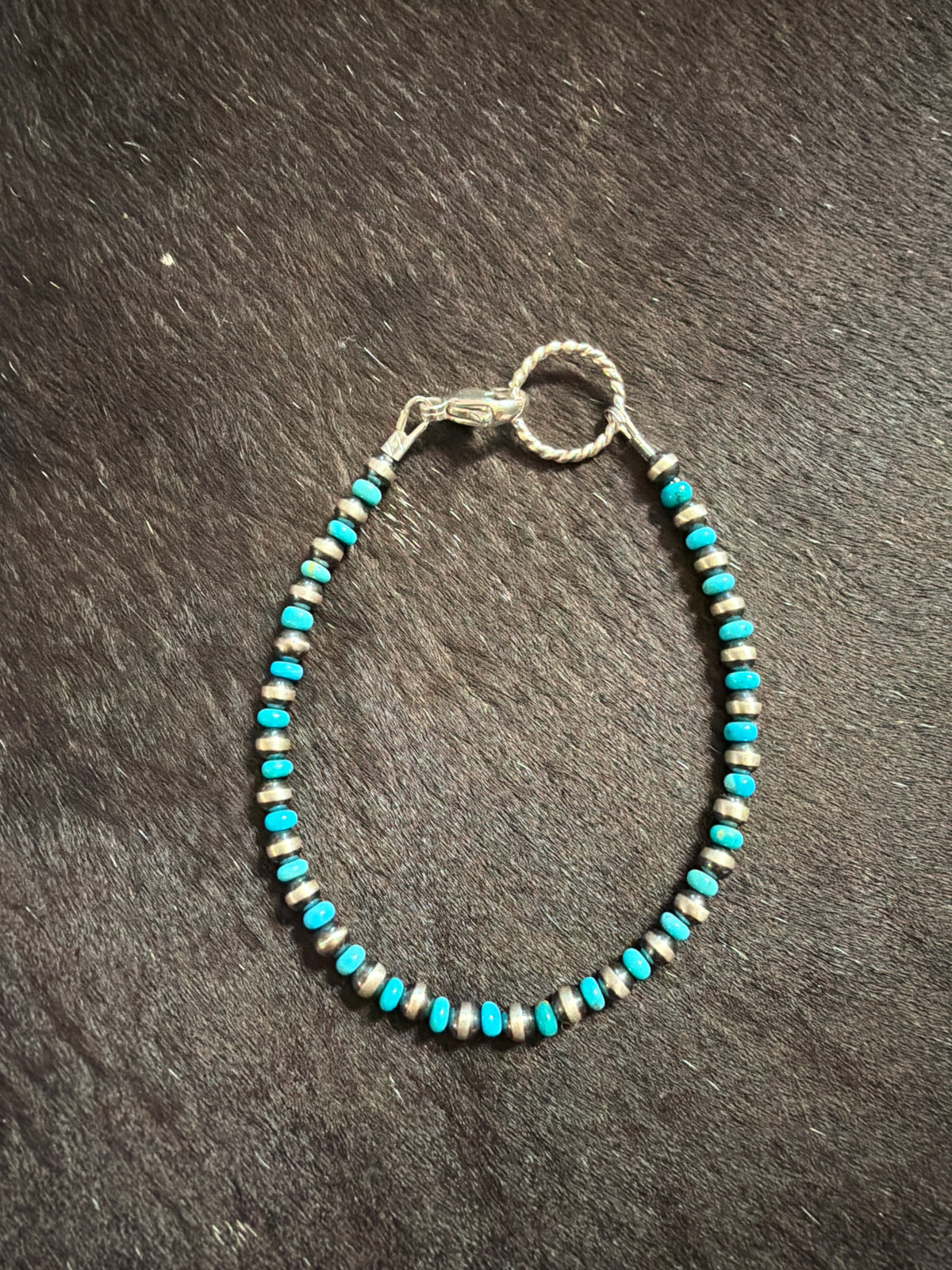 Bracelet - 3mm & Kingman Turquoise