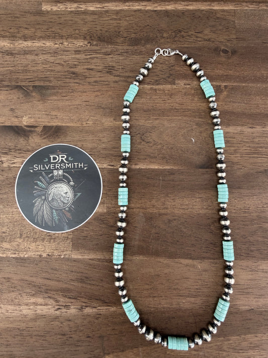 Necklace - 20” - 6/7/8mm & Turquoise