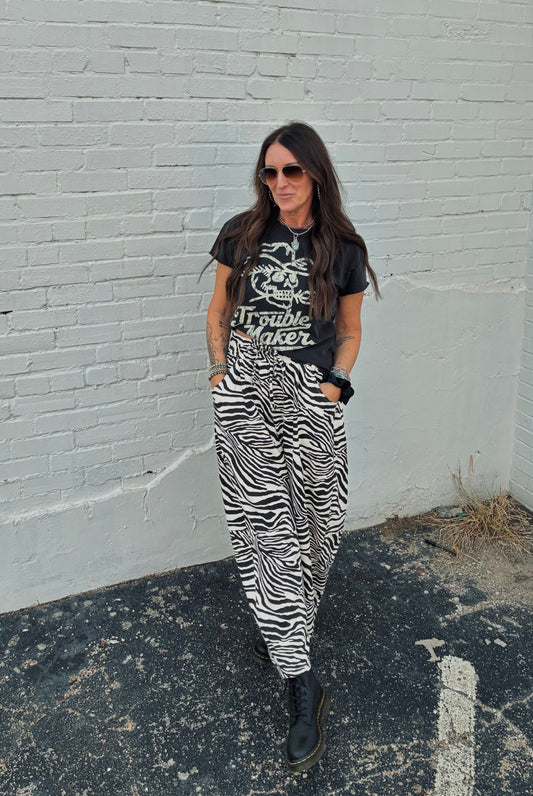 Zebra Barrel Sweats