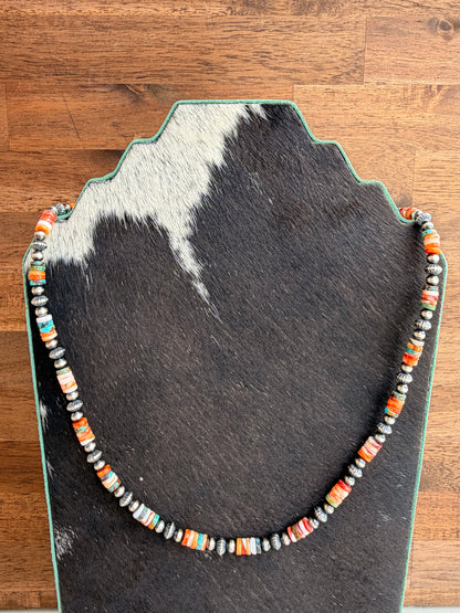 Necklace - 22” - 5mm - 6.5mm Rondell - Spiny Oyster