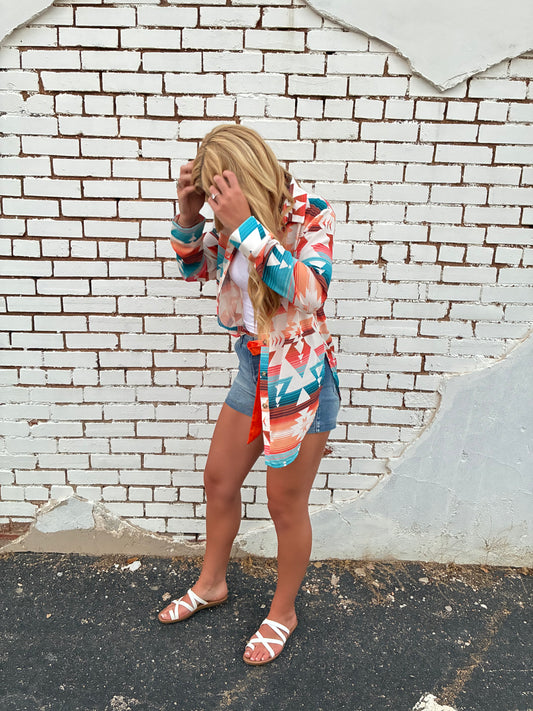 Aztec Button Up