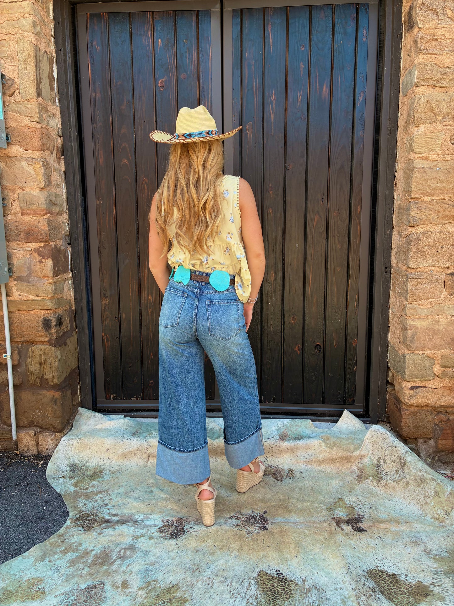 Cuffed Double Seam Jeans