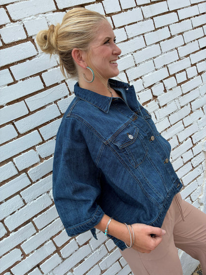 Flowy Cape Denim Poncho