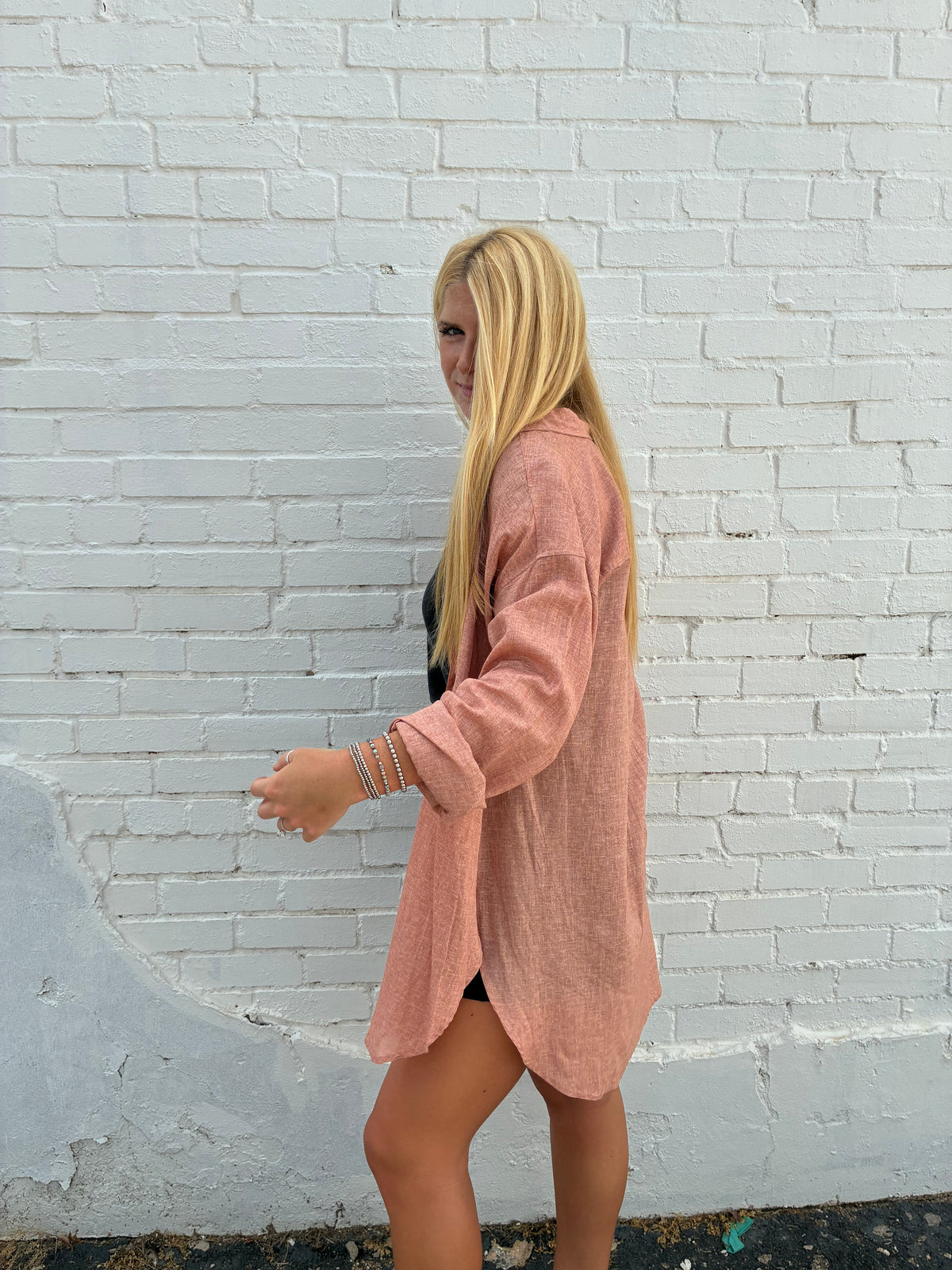 Pumpkin Oversized Button Down