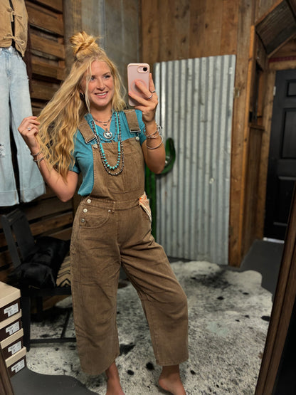Mocha Barrel Overalls