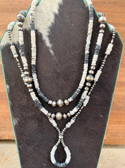 Necklace - 22” - 4/8mm - Torpedo - White Buffalo Teardrop