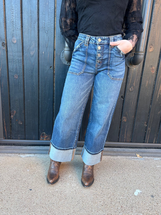 Ankle Wide Leg Jeans