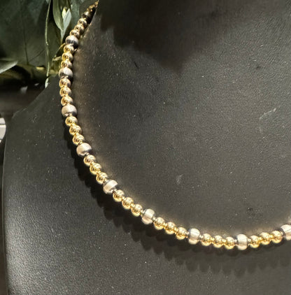 Choker - 4mm Gold-Filled Beads/ 5mm Sterling Silver Pearls