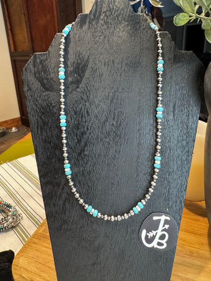 Necklace - 22” White Prairie
