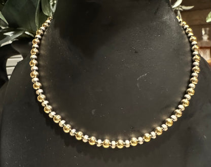 Choker - 5mm Gold Filled Beads/ 4mm Sterling Silver Pearls